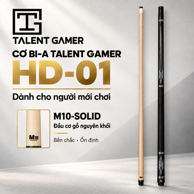 TALENT GAMER billiard cueHD-01A  Black Hole series, essential for beginners, 12.5mm maple wood front, calfskin handle, especially for American 9-ball billiards