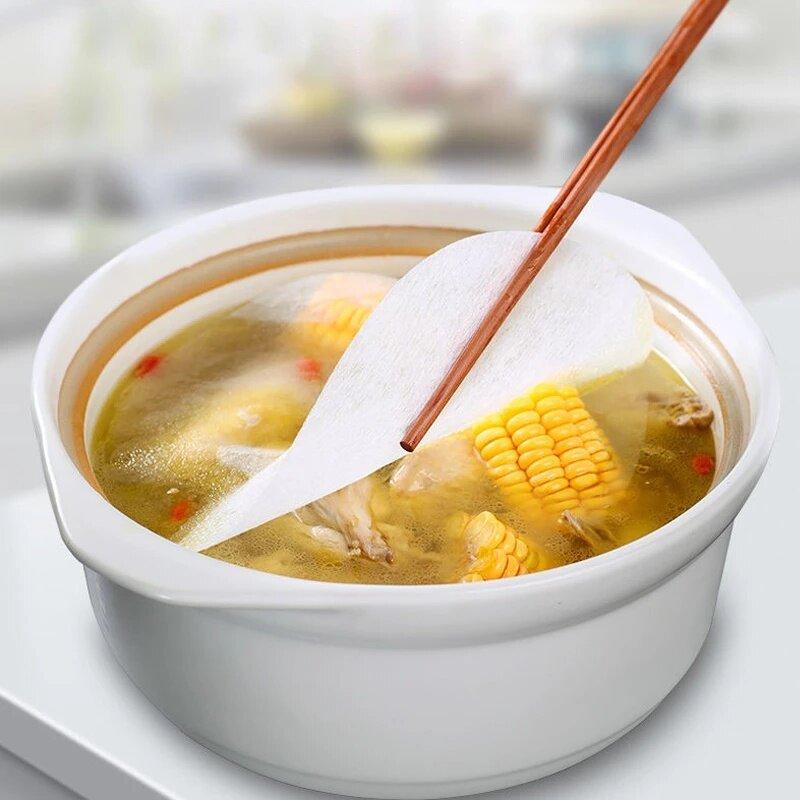 Product Introduction of Oil Blotting Paper Absorber Disposable Food Blotting Paper Soup Oil Absorbing Sheet 12pcs Kitchen Wipes 7