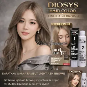 Diosys Pewarna Rambut LIGHT BLONDE EZ-18 Permanen Cat Rambut 45ml Tahan Lama Creamy Ekstrak untuk Rambut Indah dan Cerah