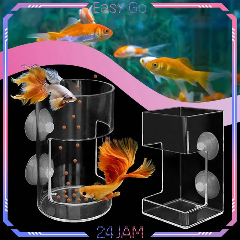 Tempat Pakan Ikan Akuarium Fish Feeding Akrilik Tempat Makan Aquarium Tempat Makan Ikan Feeder Ikan