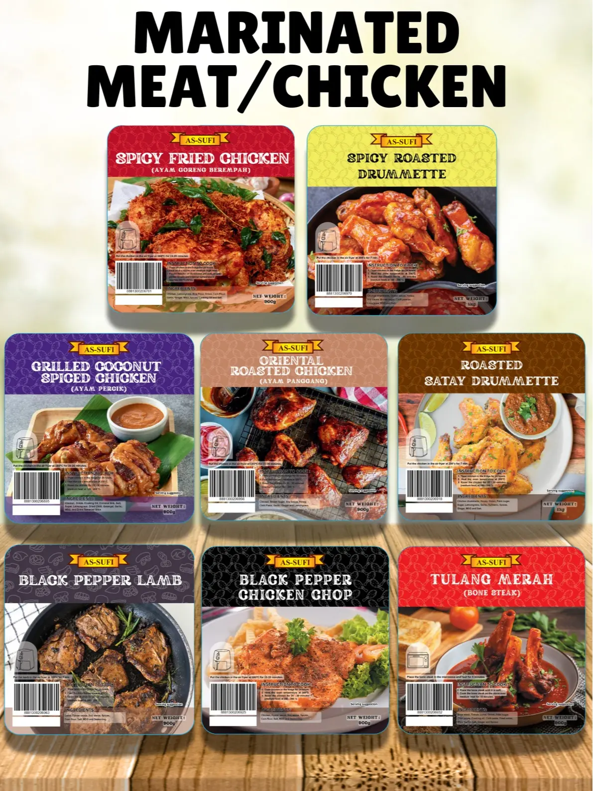 MARINATED MEAT/CHICKEN AS-SUFI READY TO COOK FROZEN