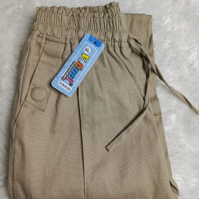 Celana Basic Baggypants Twill Combed Stretch #celana wanita#celana panjang p Chino Cream Diamond Formal Karet Melar Nyaman Tebal Samping Kancing Kaki Variasi  Kerja Katun Casual Santai baggy pants wanita celana  panjang Bahan slim 4