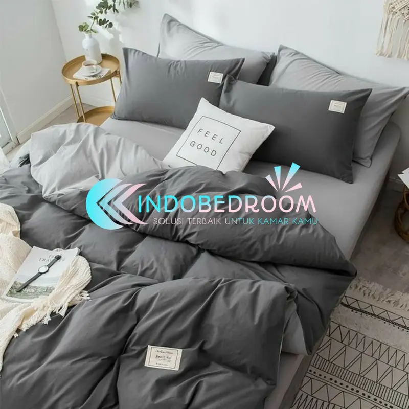 BED COVER SET SPREI POLOS UKURAN 200, 180, 160, 120 Bedcover Kain Katun Include Sarung Bantal Dan Sarung Guling Dan Sprei Sudut Karet 3