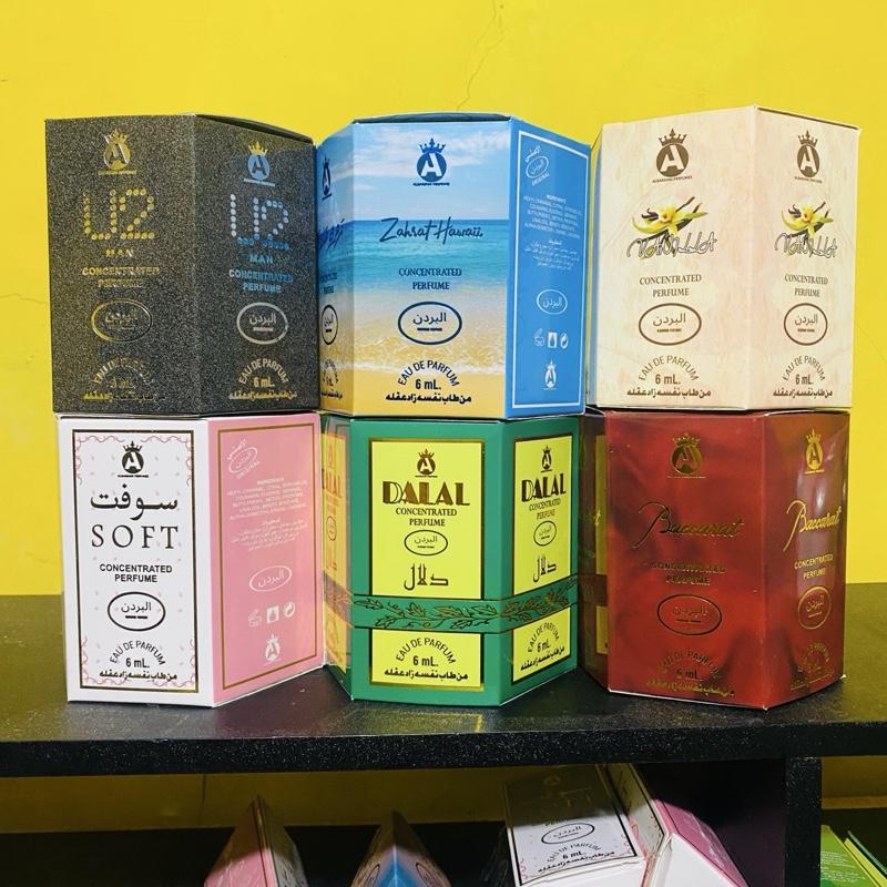 Parfum Arab 1 Box Isi 6 Pcs Tahan Lama Non Alkohol Minyak Wangi Pria Wanita Parfum Arab 1 Box Isi 6 Pcs Tahan Lama Non Alkohol Minyak Wangi Pria Wanita
