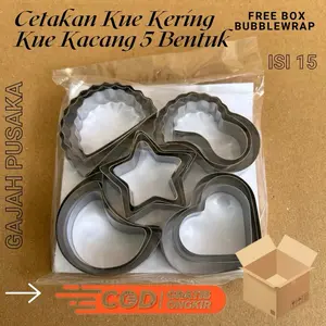 Cetakan Kue Kering Kastangel Kue Kacang 5 Bentuk Isi 15pcs Stainless Kitchenware