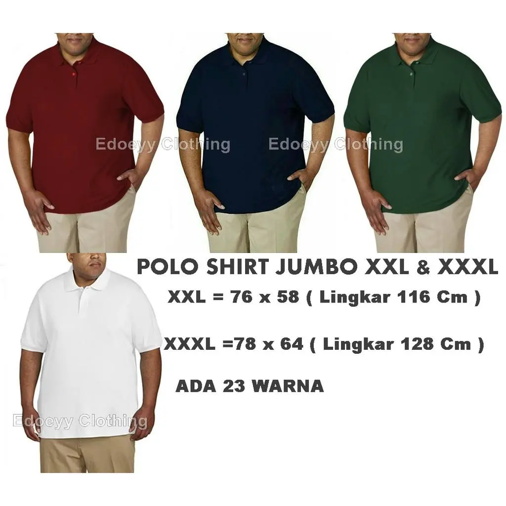 Kaos Polo Shirt Jumbo - Baju Polo Big Size - Kaos Kerah  Berkerah XXL XXXL Polos