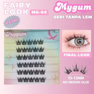 MYGUM bulumata SERI TANPA LEM MG-04 fairy look bulumata palsu lentik D curl tanpa lem bulu mata lembut dan ringan premium eyelash extension
