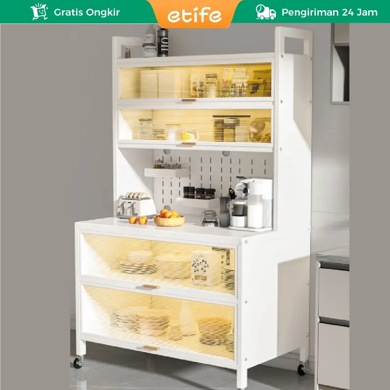 Etife Rak Dapur / Lemari Dapur/ Rak Kabinet Dapur/Rak Dapur Anti Debu/ Lemari Dapur Dengan Pintu/ Rak dapur Dengan Pintu