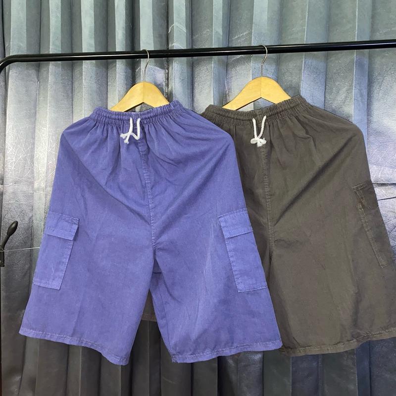 100k Dpt 5Pcs Celana Kanvas Semi Jeans Kolor Harian Santai Abu Cargo Karet Melar Nyaman Lembut Casual Pria 5
