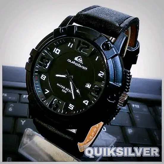 Jam Tangan Pria Sporty Quicksliver Tanggal Aktif Strap Kulit