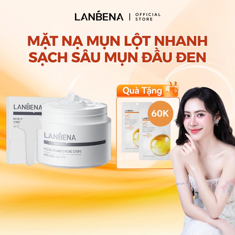 【LANBENA Mặt Nạ Lột Mụn LANBENA Hỗ Trợ Làm Sạch Sâu Mụn Đầu Đen Phiên Bản Nâng Cấp 2.0 Kèm 60 Giấy Lột Mụn Thích Hợp Cho Mọi Loại Da Skincare Nữ 30g