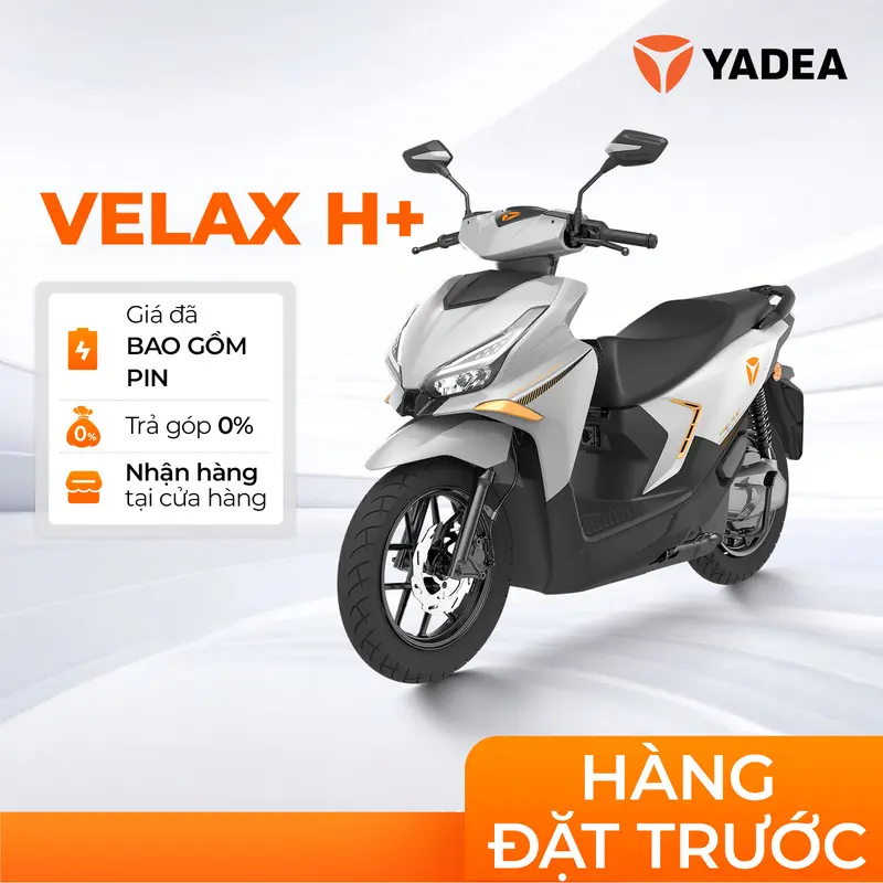 [TRẢ GÓP 0%] Xe Máy Điện Thông Minh YADEA VELAX H PLUS Tích Hợp App Điện Thoại 160KM Một Lần Sạc - Bảo Hành 3 Năm