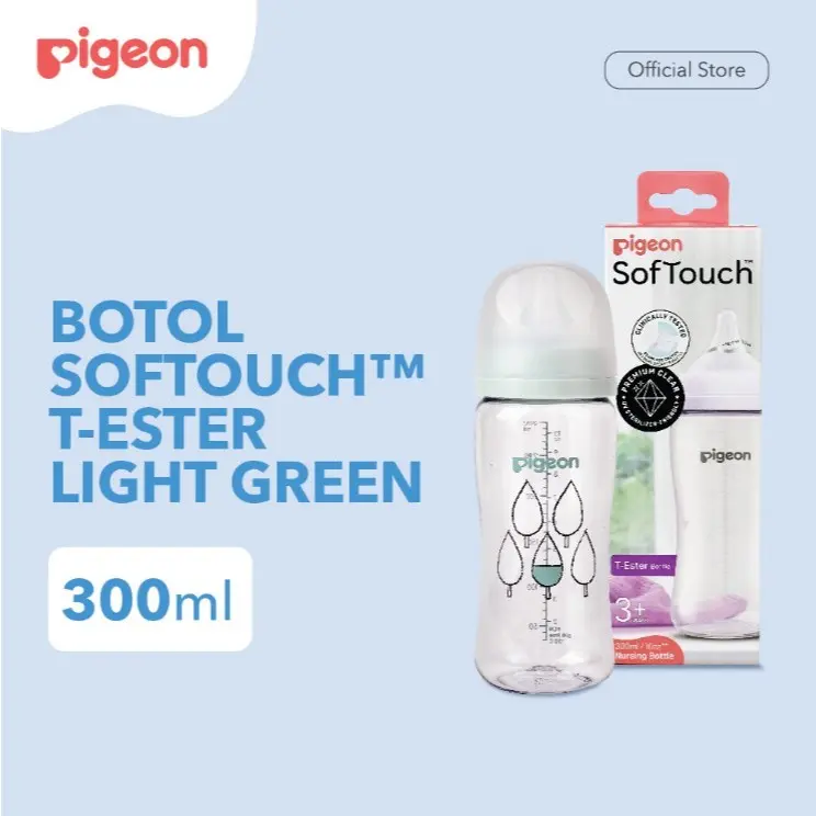 (NEW T-ESTER) Pigeon T-ester Wideneck BPP 200ml 300ml White Green Peach W/ P-PLUS Soft Touch TM Gen 3 Botol Accessories 6