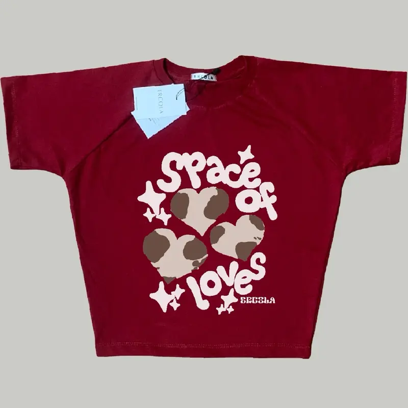 ERCOLA - Crop Top Baby Tee Y2k Space Love 2
