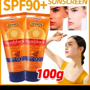 100 gram SUNSCREEN SPF 90 UVA/UVB DEVNEN SUNBLOK WHITENING tabir surya wajah dan badan