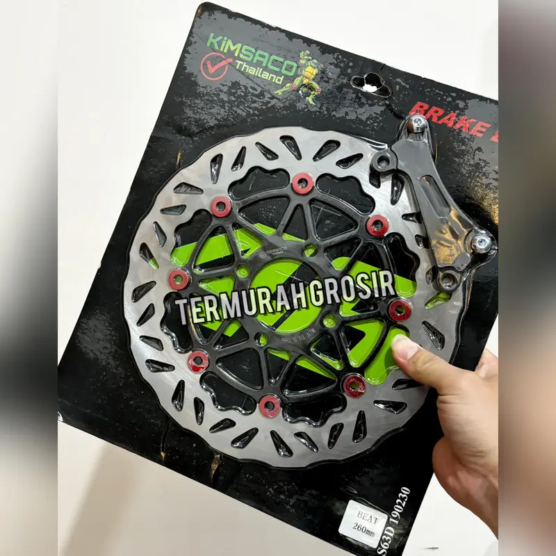 Piringan Beat Scoopy Vario Genio 260mm Khusus Lubang Baut 4 PNP Plus Breket Untuk Kaliper Standar Original Import Asli Grosir 6