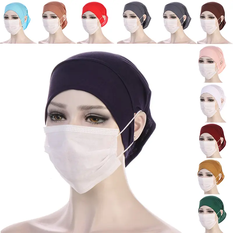 Hat For Women  Modal Muslim Turban Hat For Women Strech Inner Hijab Cap With Ear Hole