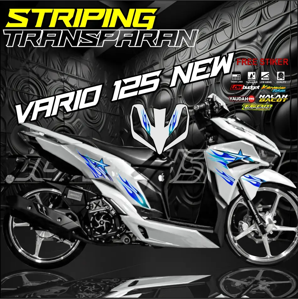 STRIPING API MOTOR VARIO 125 NEW STIKER TRANSPARAN VARIO 125 NEW GEN 2 Motorcycle