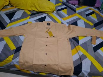 Product Review of Qurlu - Kemeja KERAH FORMAL dewasa/anak warna COKLAT MUDA/CREAM (bisa couple ayah dan anak) from V**3 0