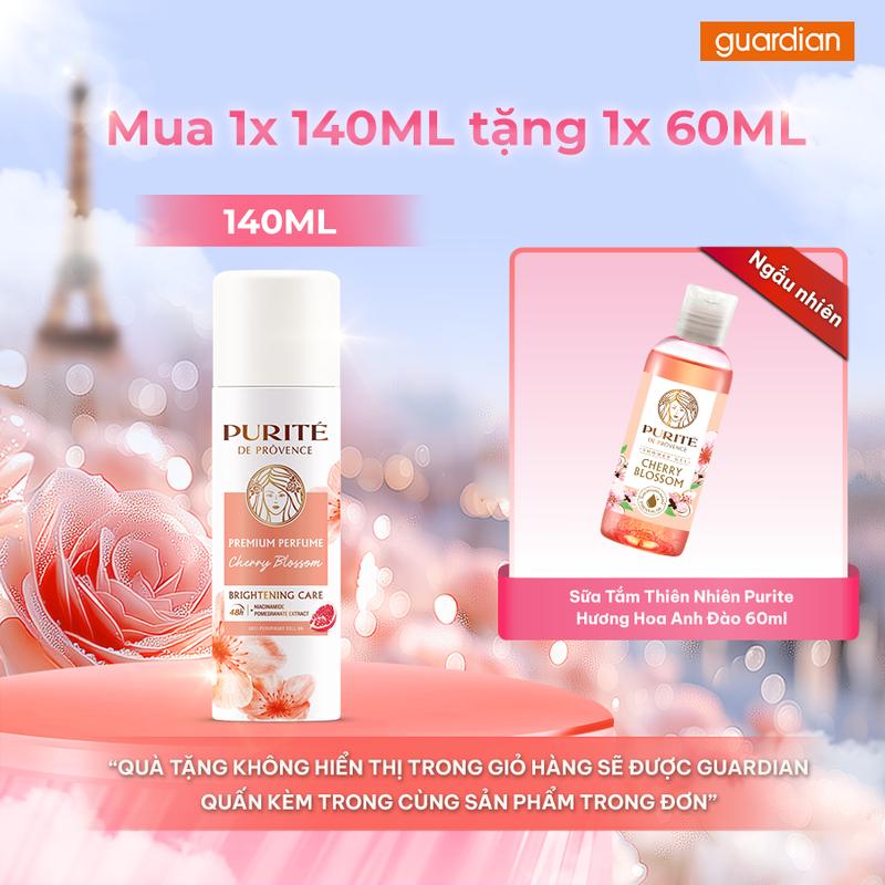 Gift Quấn Kèm Ngẫu Nhiên Xịt Khử Mùi Hỗ Trợ Sáng Da Purite Hương Hoa Anh Đào 140Ml Tặng Sữa Tắm 60Ml | Guardian Việt Nam