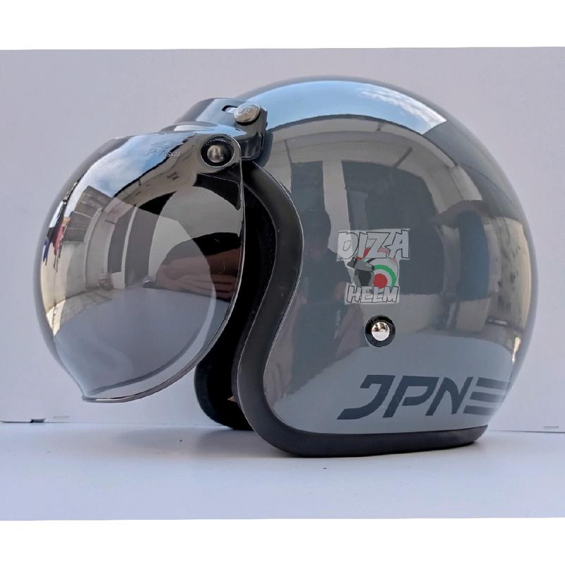 Helm Bogo JPN Abu lava Metalic Kaca Cembung 3