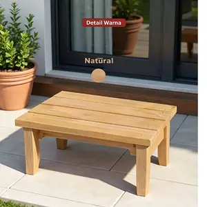 KURSI KAYU PENDEK PREMIUM - KAYU JATI BELANDA hemat ruang ruang belajar kebutuhan rumah model 2 tahan karat ambalan aesthetic dinding minimalis