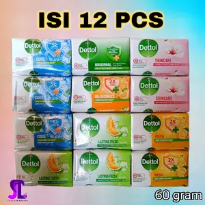 ISI 12 PCS SABUN DETTOL 60 GRAM MIX