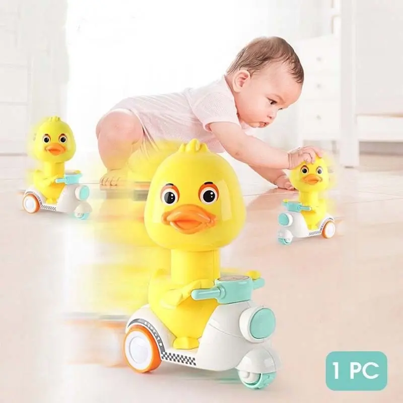 Mobil Mainan Bayi Mobil Mainan Roda Tiga Model Bebek Kartun Mainan Untuk Anak Laki-laki Dan Perempuan  Plastik Toy 2