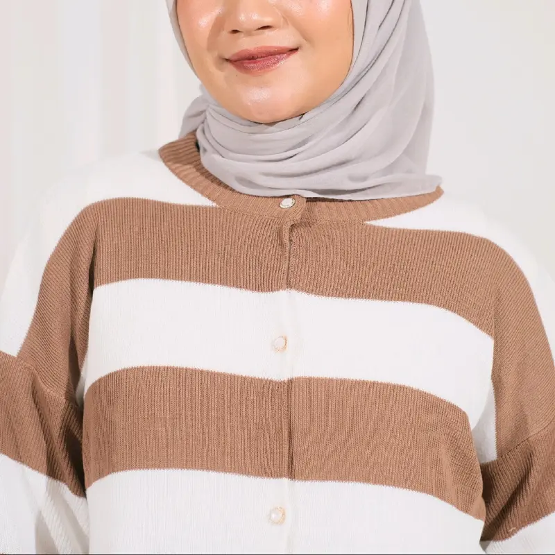 Cardigan Baju Knitwear Rajut Premium dengan Kancing untuk Wanita Lengan Panjang - Casual, Crop, Kerah, Outer Nyaman Oversize Kardigan Sweater Tebal Atasan Tangan Lembut Hitam 8