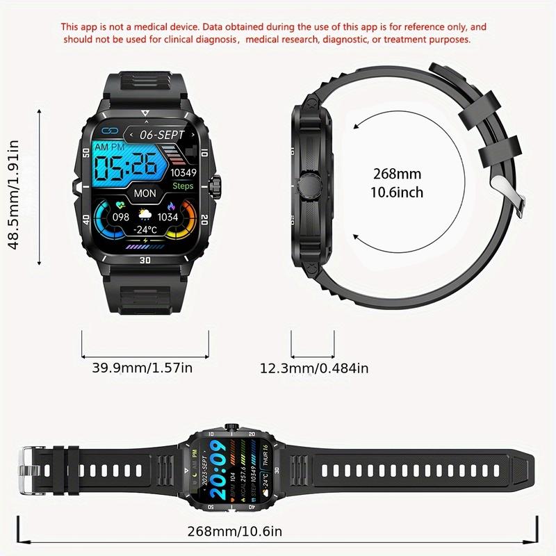 Senbono SmartWatch New Outdoor Sports Smart Watch For Men 1.96 Screen Blood Oxygen BT Call 430 MAH Battery Waterproof Smartwatch Man Reloj Hombre 9