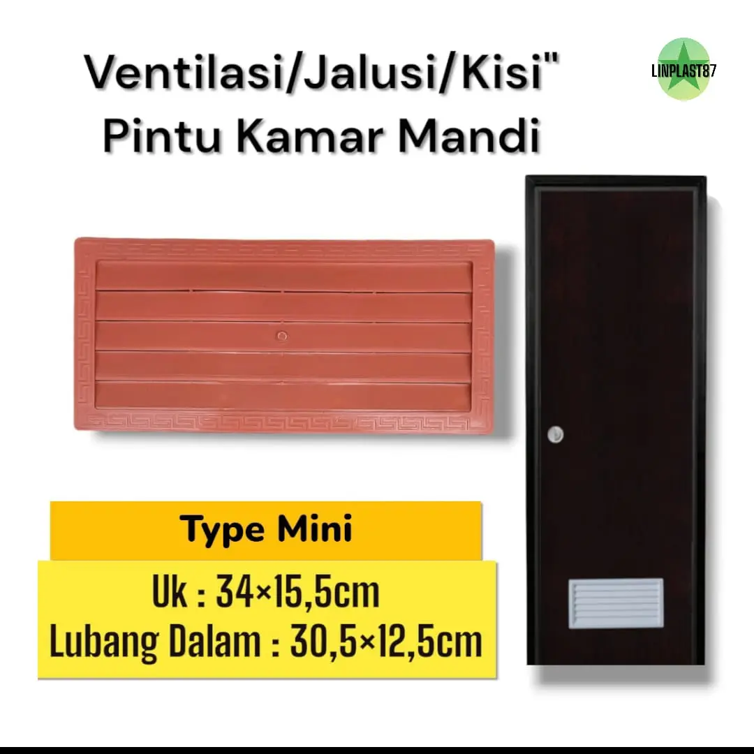 VENTILASI UDARA PINTU KAMAR MANDI PVC UKURAN MINI STANDAR
