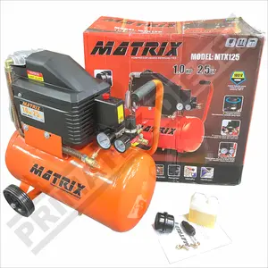 (MATRIX MTX-125) Mesin Kompresor MATRIX 25L 1HP MTX125 / Air Compressor Kompressor Listrik Portable 25 Liter MTX 125 MATRIX - Pompa Angin Listrik Compresor 25 L 1 HP MATRIX