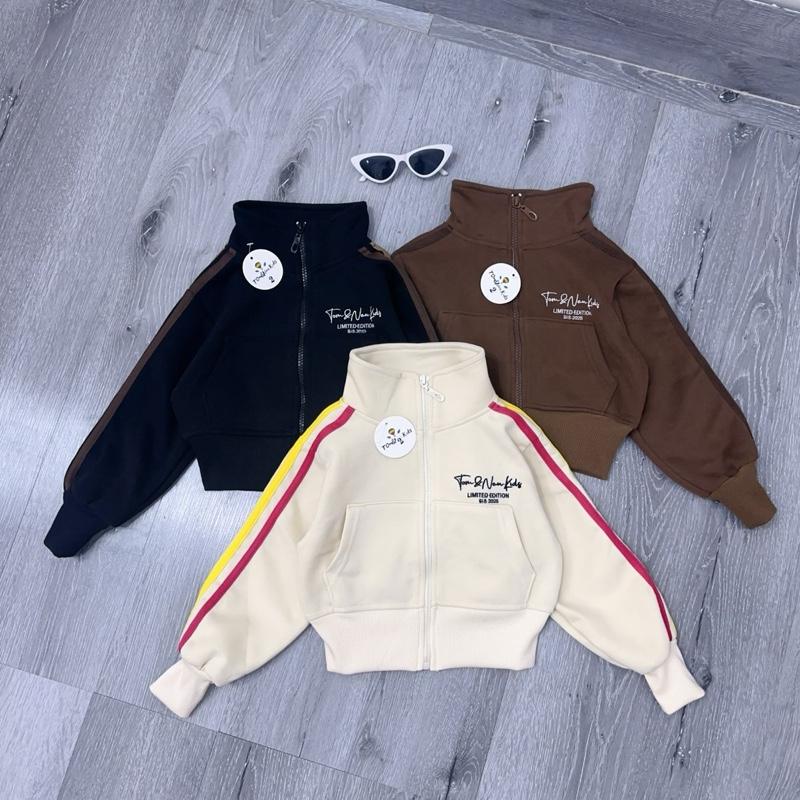 K22-[BÉ TRAI TĂNG 1 SIZE][Tom&Nau Kids] Áo khoác CỔ ĐỨNG thể thao cho bé trai bé gái size từ 9-40Kg