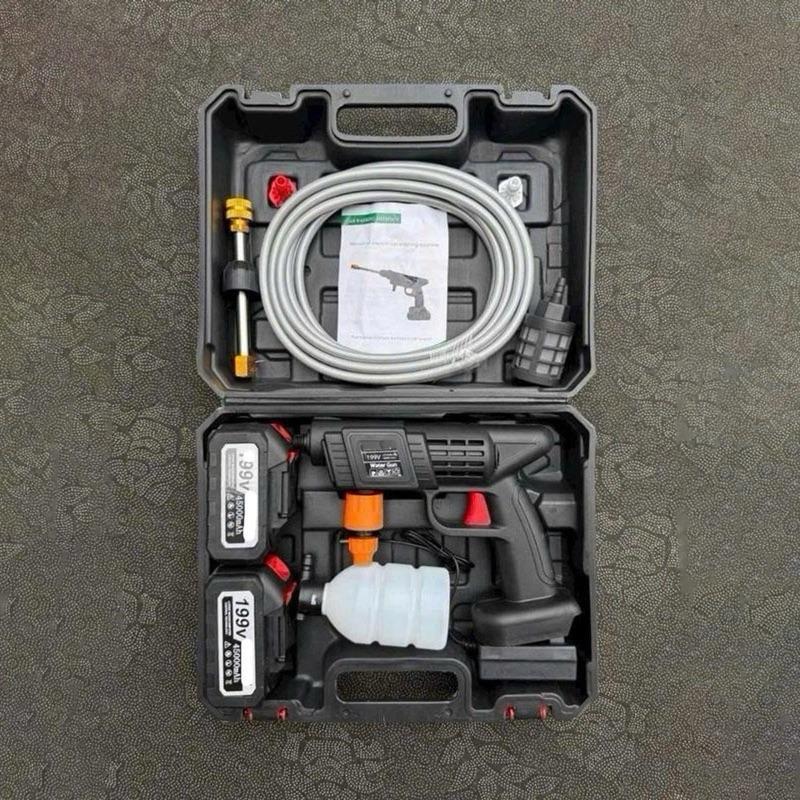 MÁY RỬA XE 2 PIN 199V, Xịt Rửa Xe Siêu Khỏe Hàng Chuẩn Lõi Đồng , máy rửa xe không dây. máy  rửa may  ru tudong