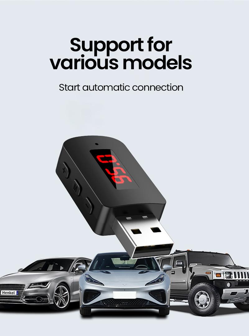 Product Introduction of Bộ Chuyển Đổi AUX trên ô tô Bluetooth không dây, Bộ Thu Âm Thanh BT5.4, Máy phát FM trên ô tô, Bộ Chuyển Đổi âm thanh âm Nhạc 20