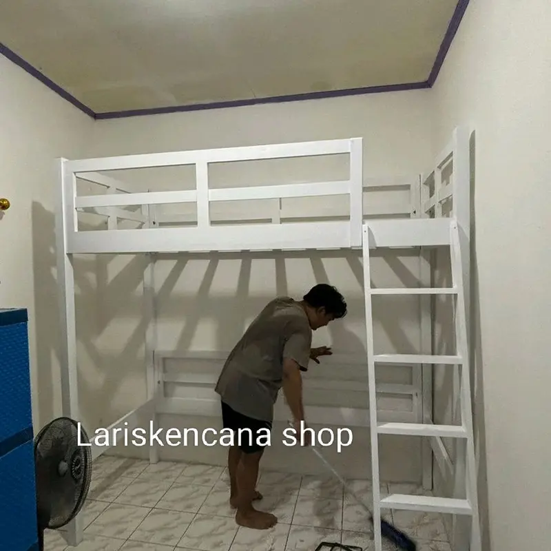 ranjang tingkat jati tempat tidurtingkatjatikolongUK200x90 free ongkir 1