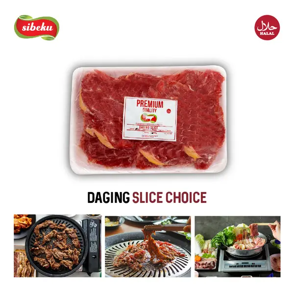 Daging Sapi Beef Slice Choice Halal 500 gram Frozen Food AUS - Sibeku beef slice 1