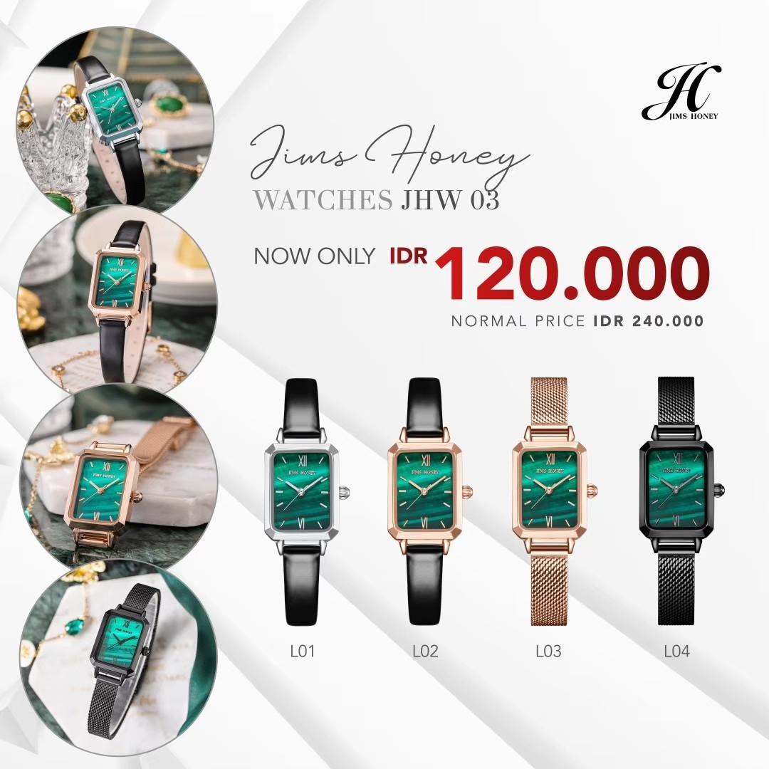 JIMS HONEY JAM TANGAN WANITA JHW 03 (FREE BOX + BATERAI)