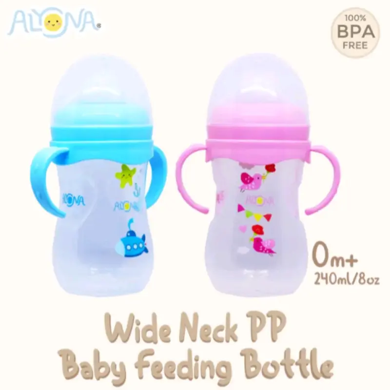 Wide Neck PP Baby Feeding Bottle AL-015 Handie 240ml 0