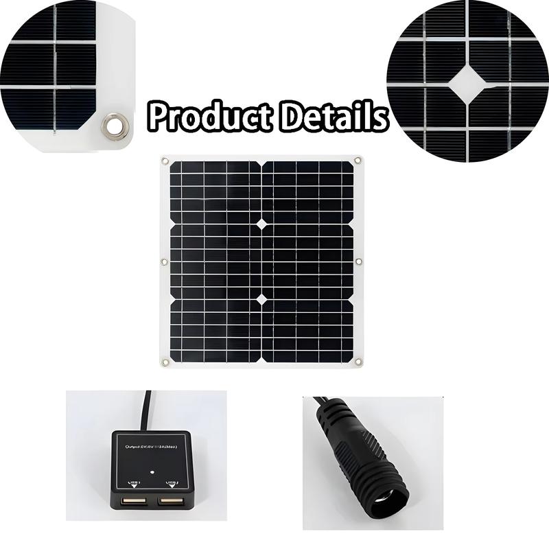 Product Introduction of Solar Panel Dual USB Ports 5V - High Efficiency Outdoor Emergency Charging for Mobile Phones, Perfect for Camping and Emergency Power Supply, Portable Solar Charger Pane 30