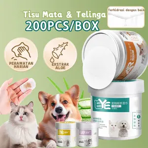 Termurah 200PCS - Tisu Mata Kucing Anjing Pet Eye Wipes Tissue Mata Kucing Tisu Pembersih Telinga Kucing Anjing