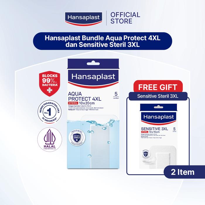 Gambar Hansaplast Bundle Aqua Protect 4XL dan Sensitive Steril 3XL dari Hansaplast Indonesia Kota Bekasi Tokopedia