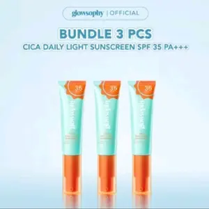 Promo Dapat 3 pcs Glowsophy Cica Daily Light Sunscreen SPF 35 PA+++
