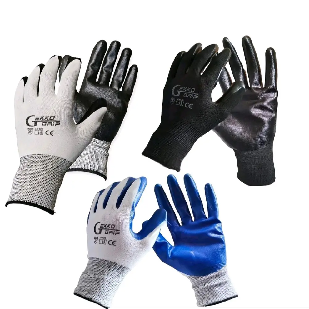 PAKET(6 & 12 PASANG) SARUNG TANGAN KERJA GEKKO ANTI SAJAM, ANTI DURI, ANTI SLIP DAN NYAMAN