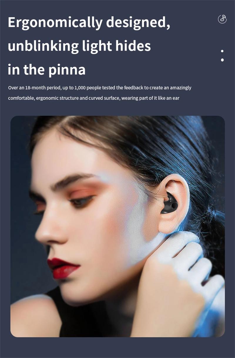 Product Introduction of Invisible Sleep Wireless Earphone TWS Bluetooth 5.3 Headphones Hidden Earbuds IPX5 Waterproof Noise Reduction Sports Headset Audio Device Electronic 26