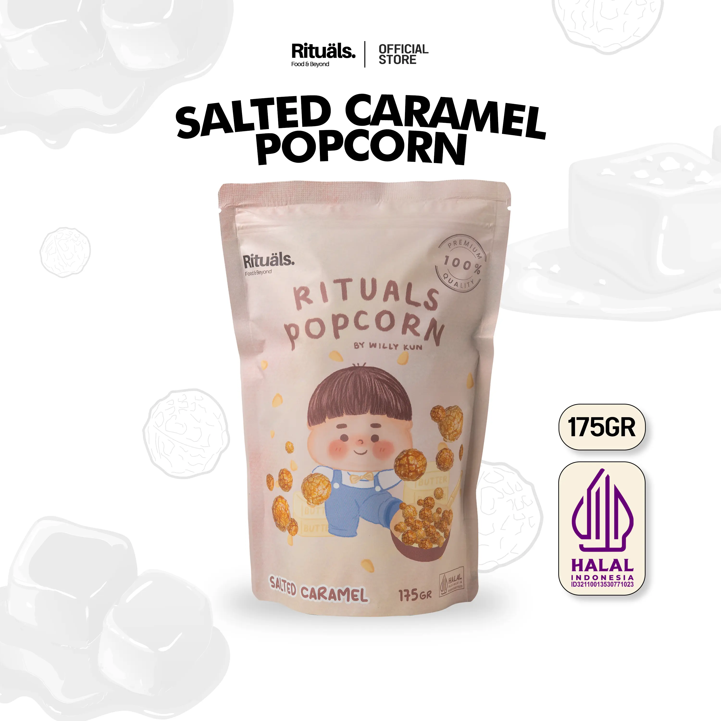 Salted Caramel Popcorn 175gr Ukuran Large - Snack Jagung Cemilan Crispy by Rituals Food