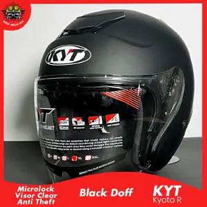 KYT Helm Kyoto R Solid Anti-UV Visor Jernih Single Visor Motor dengan Ventilasi Udara Maksimal dan Sistem Penguncian Miktomatic Helm Stylish dan Nyaman