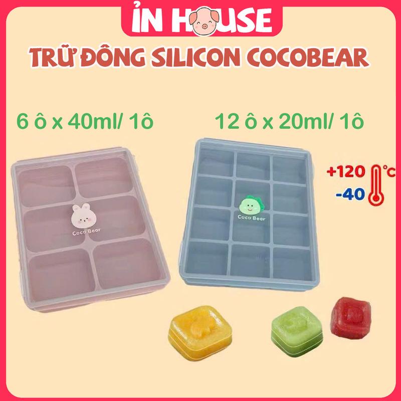 Khay trữ đông Coco Bear đế silicon trữ đông đồ ăn dặm cho bé
