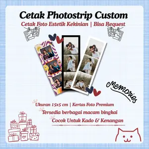 Photostrip Custom Foto 5x15 cm Kertas Foto Premium Cocok untuk KADO, Album Kenangan & Dekorasi Kamar