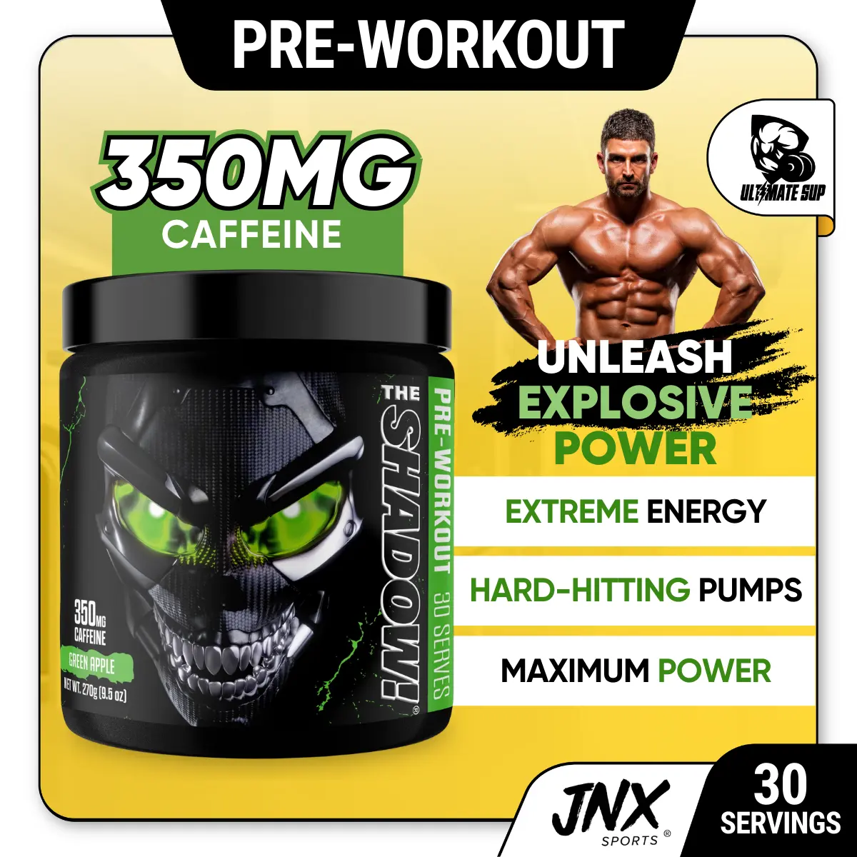 JNX Sports, The Shadow, Pre Workout, 30 Servings